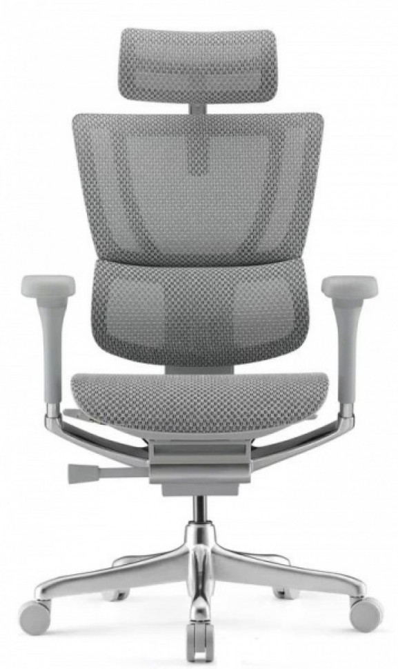 Кресло FALTO IOO-E2 ELITE( Серый каркас/сетка T-168-B2 Natural Mesh светло серый/крестовина металл)