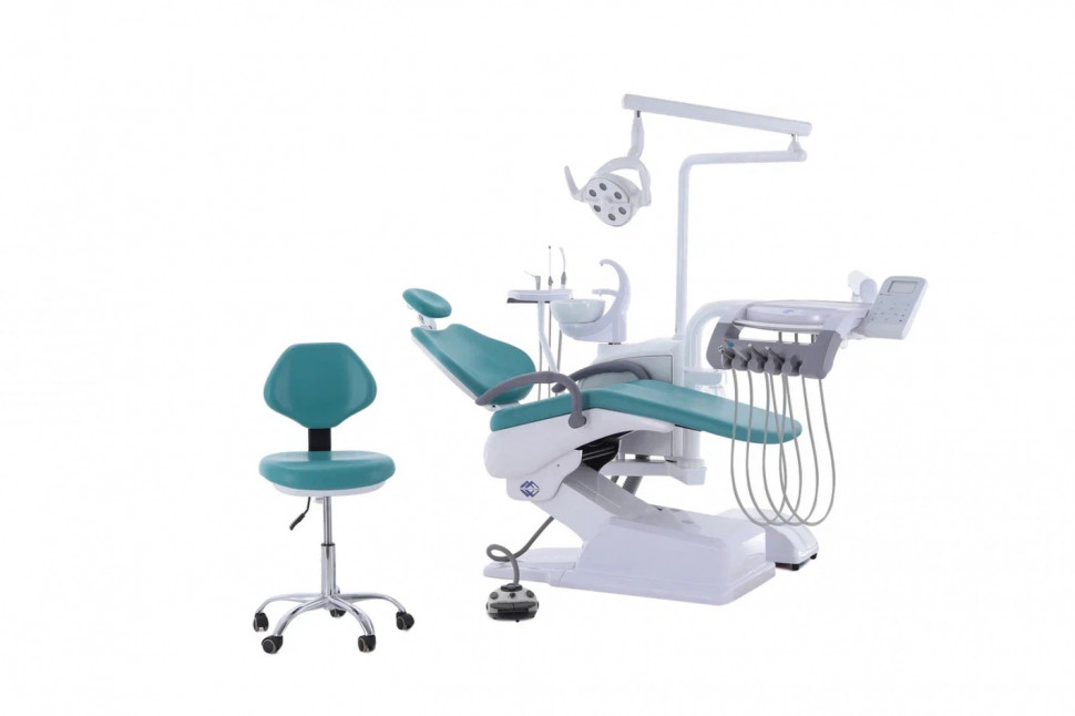 Стоматологическая установка CQ-217 (СО-004М-02) голубой, нижняя подача